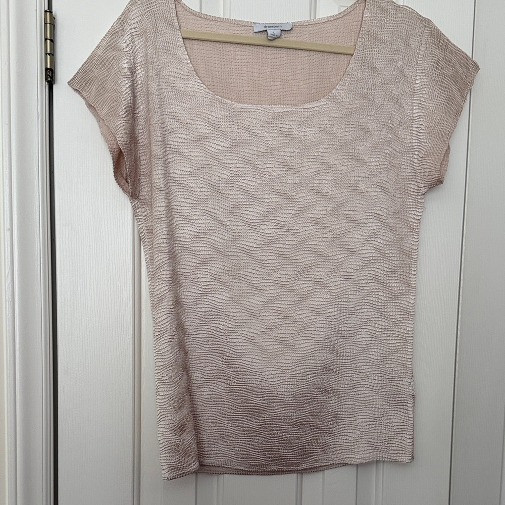 Champagne Short-Sleeve Scoop Neck Top